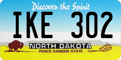 ND license plate IKE302