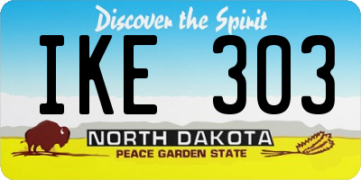 ND license plate IKE303