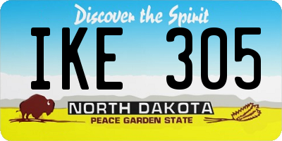ND license plate IKE305