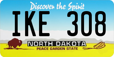 ND license plate IKE308