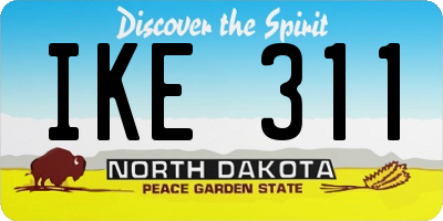 ND license plate IKE311