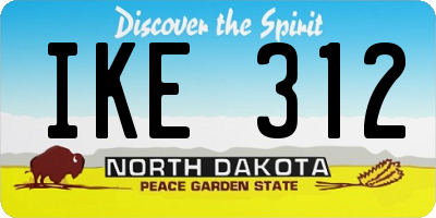 ND license plate IKE312