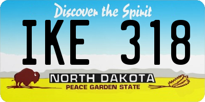 ND license plate IKE318