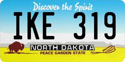 ND license plate IKE319