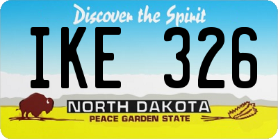 ND license plate IKE326