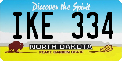 ND license plate IKE334