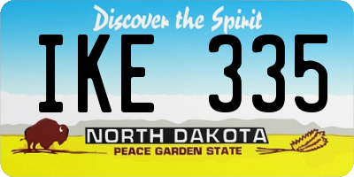 ND license plate IKE335
