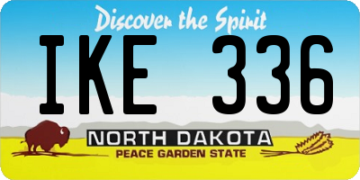 ND license plate IKE336