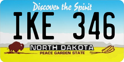 ND license plate IKE346
