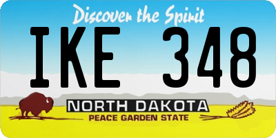 ND license plate IKE348