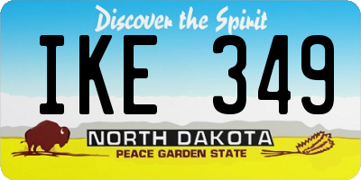 ND license plate IKE349