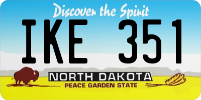 ND license plate IKE351