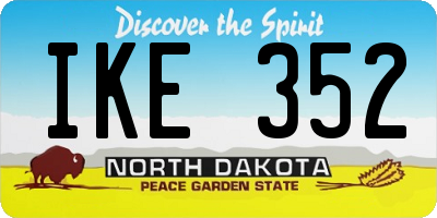 ND license plate IKE352