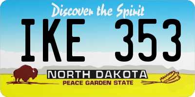 ND license plate IKE353