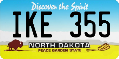 ND license plate IKE355