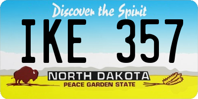 ND license plate IKE357