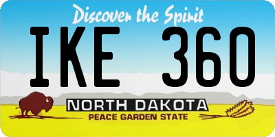 ND license plate IKE360