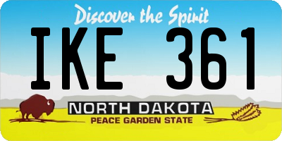 ND license plate IKE361