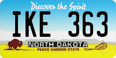 ND license plate IKE363