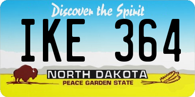 ND license plate IKE364