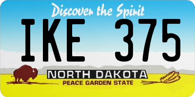 ND license plate IKE375