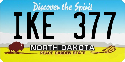 ND license plate IKE377