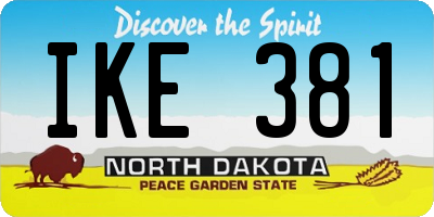 ND license plate IKE381