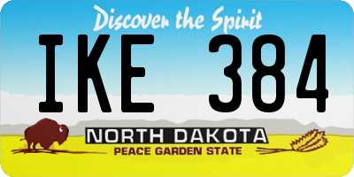 ND license plate IKE384