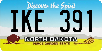 ND license plate IKE391