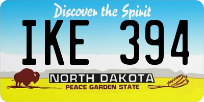 ND license plate IKE394