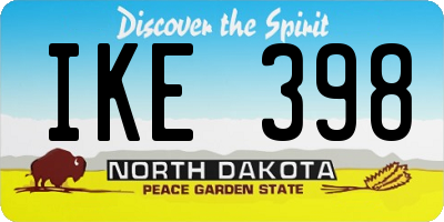 ND license plate IKE398