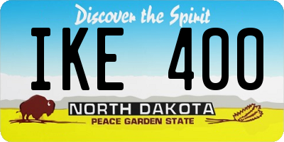 ND license plate IKE400