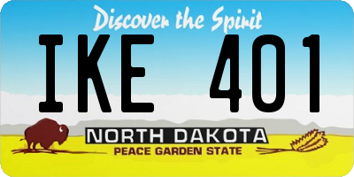 ND license plate IKE401