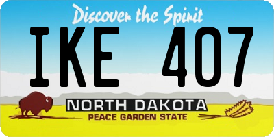 ND license plate IKE407