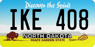 ND license plate IKE408