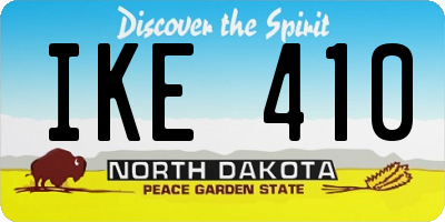 ND license plate IKE410