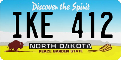 ND license plate IKE412