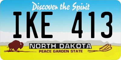 ND license plate IKE413