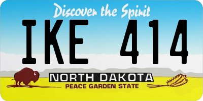 ND license plate IKE414