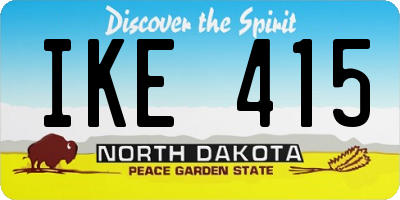 ND license plate IKE415
