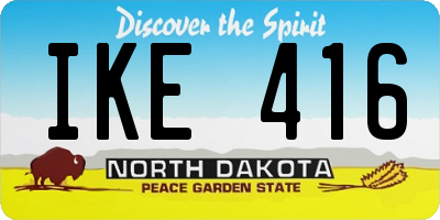 ND license plate IKE416