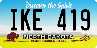 ND license plate IKE419