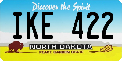 ND license plate IKE422