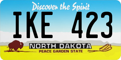 ND license plate IKE423
