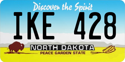ND license plate IKE428