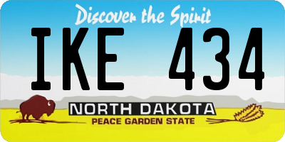ND license plate IKE434