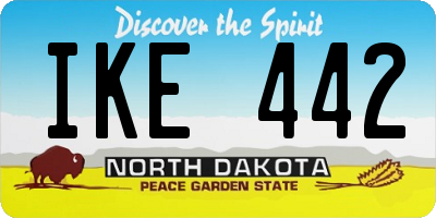 ND license plate IKE442
