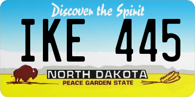 ND license plate IKE445
