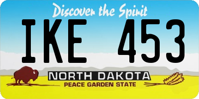 ND license plate IKE453