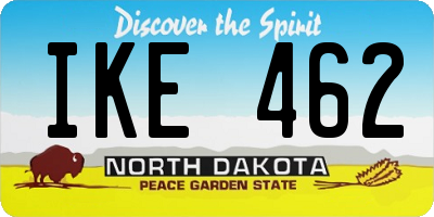 ND license plate IKE462